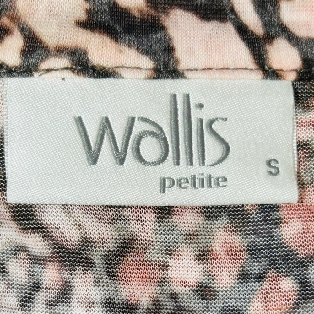 4/$20 Wallis Petite Abstract Print Blouse Sheer Button Front Top Small - Picture 5 of 6